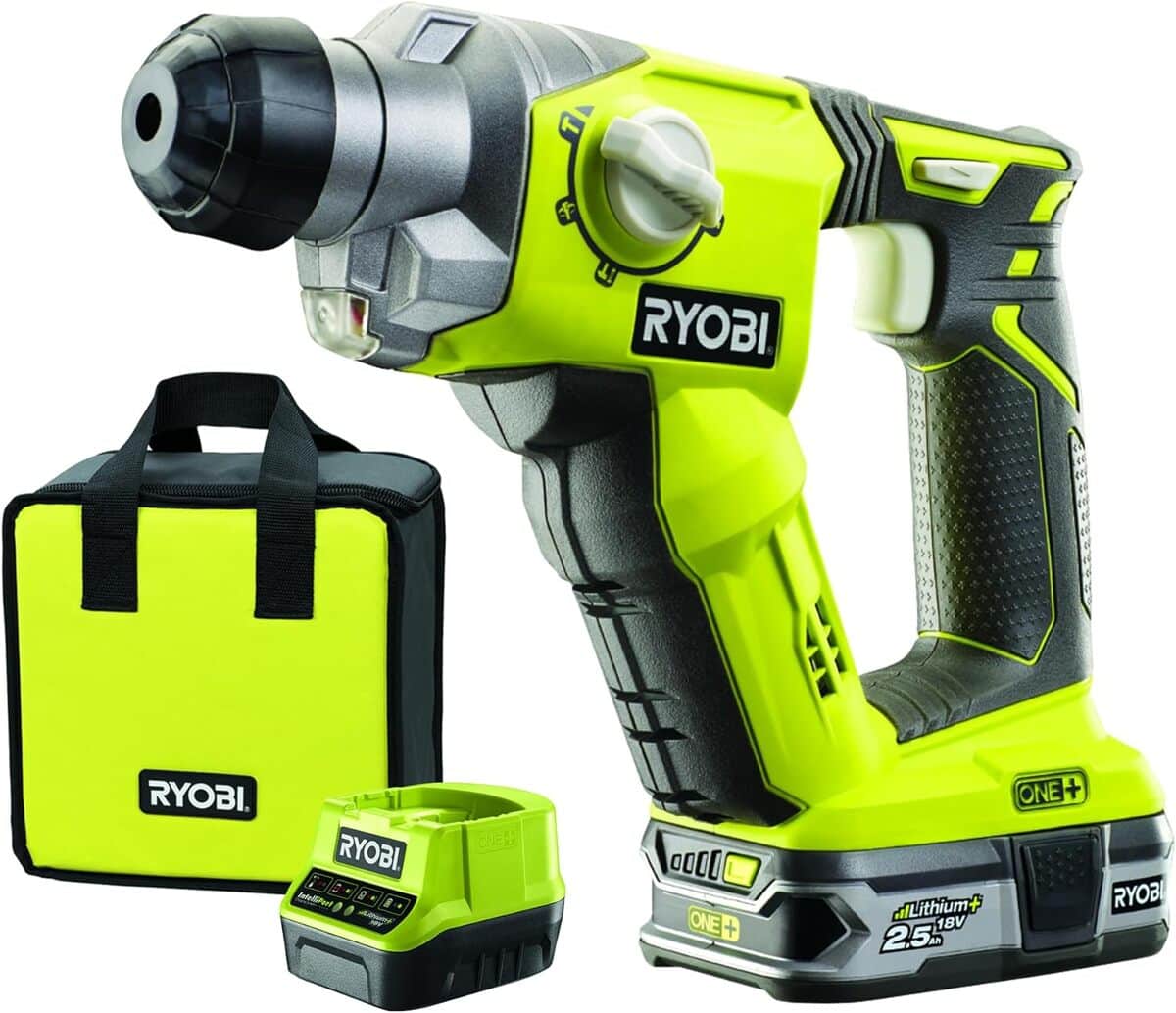 Test du perforateur Ryobi 18V ONE+ R18SDS-125S : puissance et polyvalence