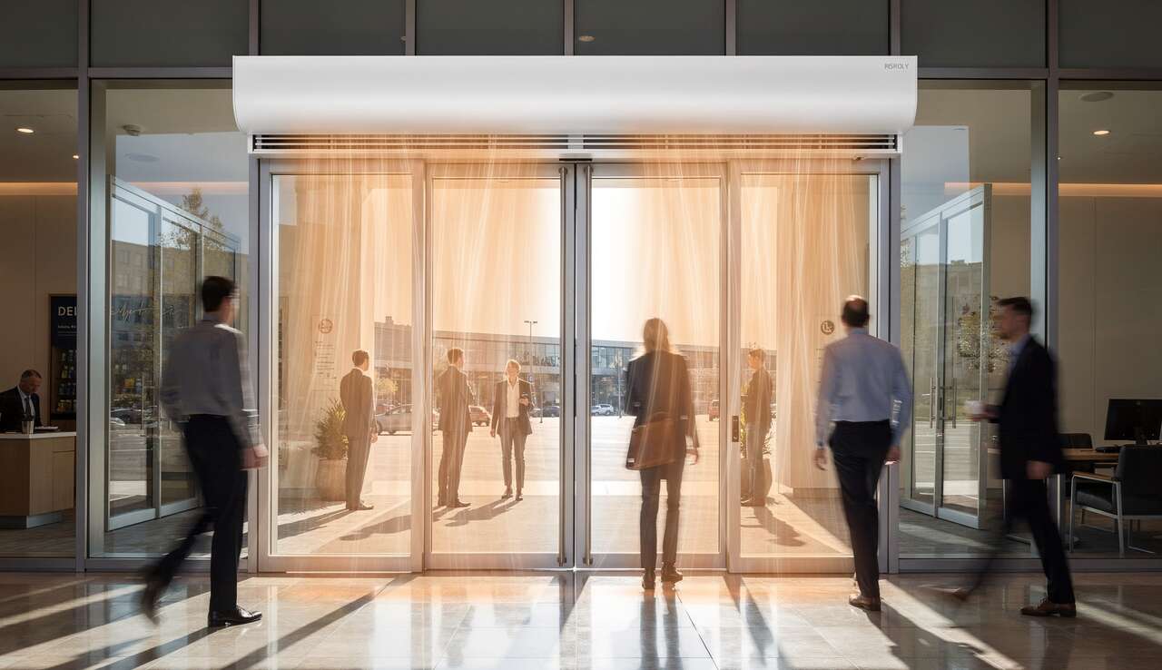 Fonctionnement d'un rideau d'air chaud