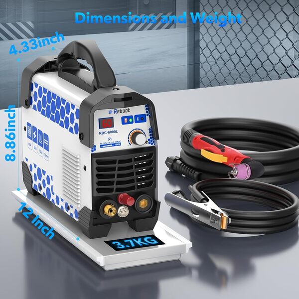 Reboot RBC6000L Coupe-plasma 60A – Arc pilote sans contact, 240V, Coupe max 16mm & Coupe propre 10mm, avec kit de consommables