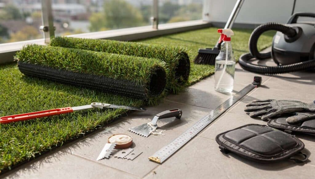 Poser du gazon synthétique sur balcon ou terrasse