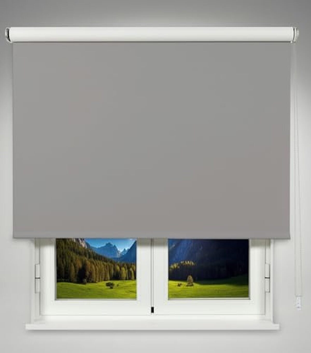 Test store enrouleur occultant Viewtex Solpor gris 220x250 cm