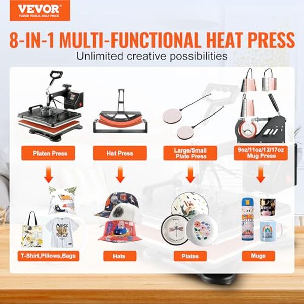 Découvrez notre test complet de la presse de transfert VEVOR 8 en 1 multifonctions : caractéristiques, avantages et résultats pour vos projets de sérigraphie et sublimation.