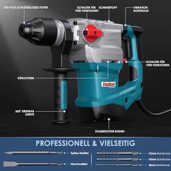 Découvrez notre test détaillé du marteau perforateur ENEACRO 1500W : performances, sécurité et avis d'utilisation pour choisir le meilleur outil professionnel.