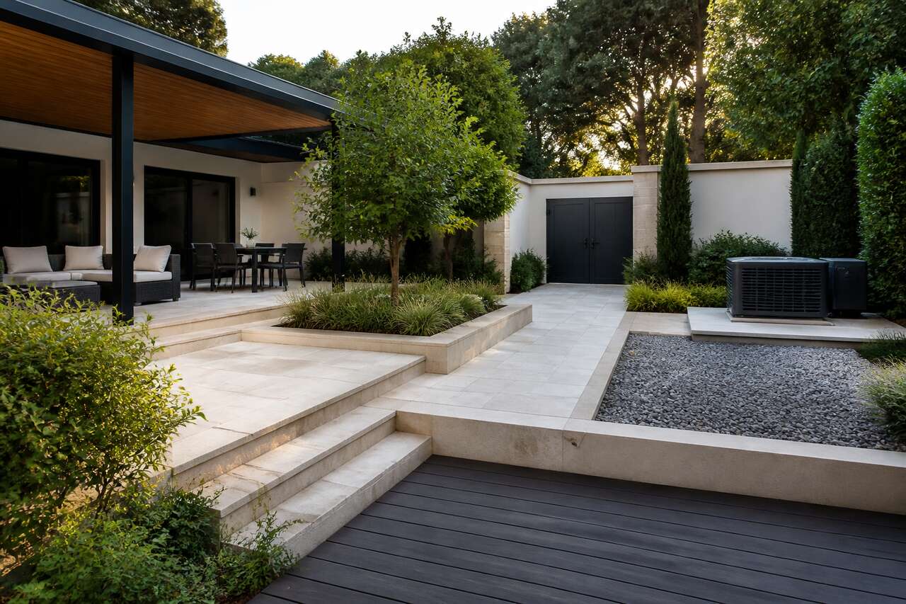 Choisir les revêtements extérieurs : terrasse, cour et zones techniques Choisir les revêtements extérieurs : terrasse, cour et zones techniques