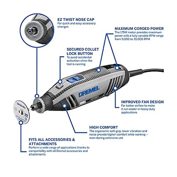 Découvrez notre avis détaillé sur le Dremel 4250 : outil rotatif multifonction 175W avec vitesse variable pour tous vos travaux de précision.