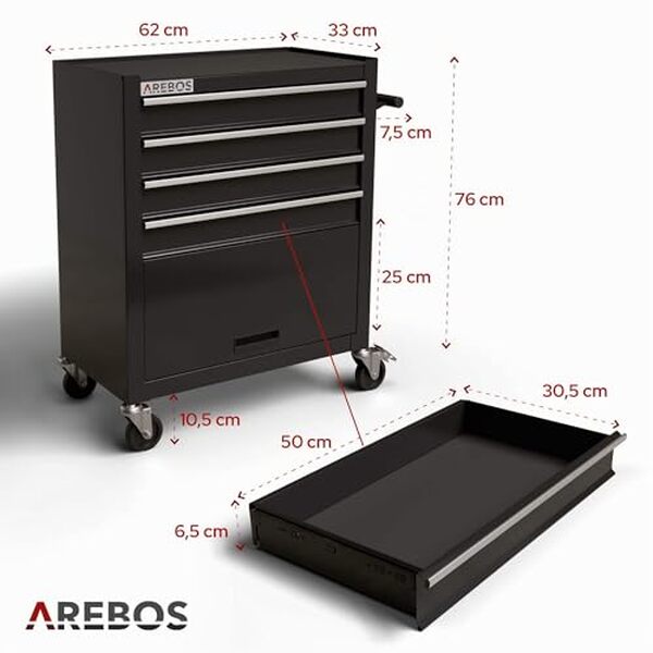Découvrez notre test complet de la servante d'atelier AREBOS 4 tiroirs : praticité, mobilité et fonctionnalités pour professionnels et bricoleurs.