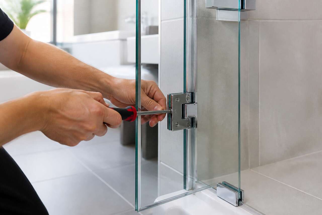 Retirer une porte pivotante avec vis apparentes : charnières, axes et butées Retirer une porte pivotante avec vis apparentes : charnières, axes et butées