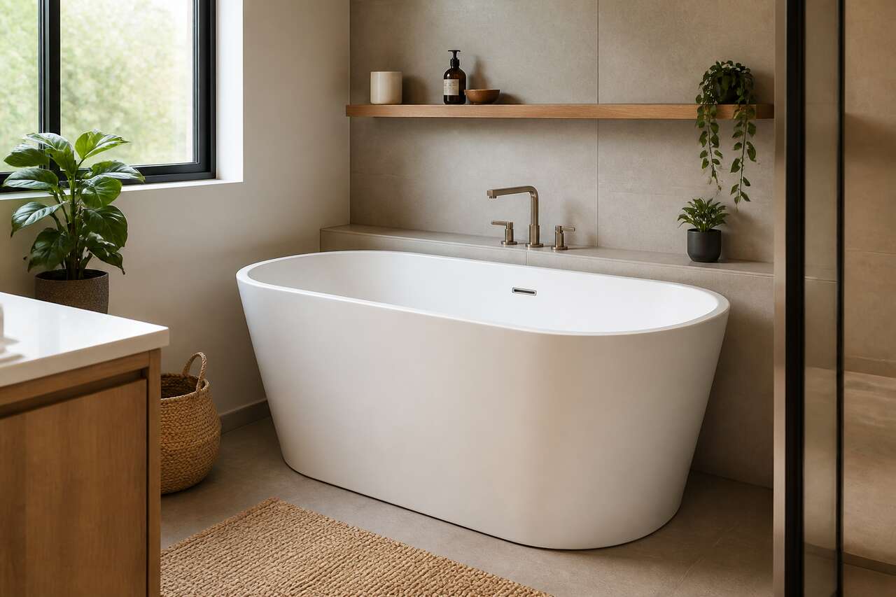Baignoire semi-&icirc;lot: de quoi parle-t-on et pourquoi elle change la donne en petit espace