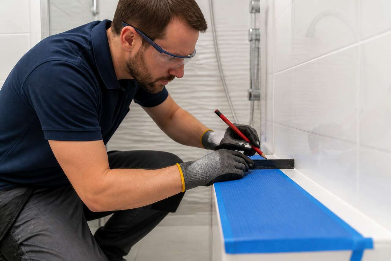 Préparer la zone de perçage: marquage, anti-dérapage, sécurité Préparer la zone de perçage: marquage, anti-dérapage, sécurité