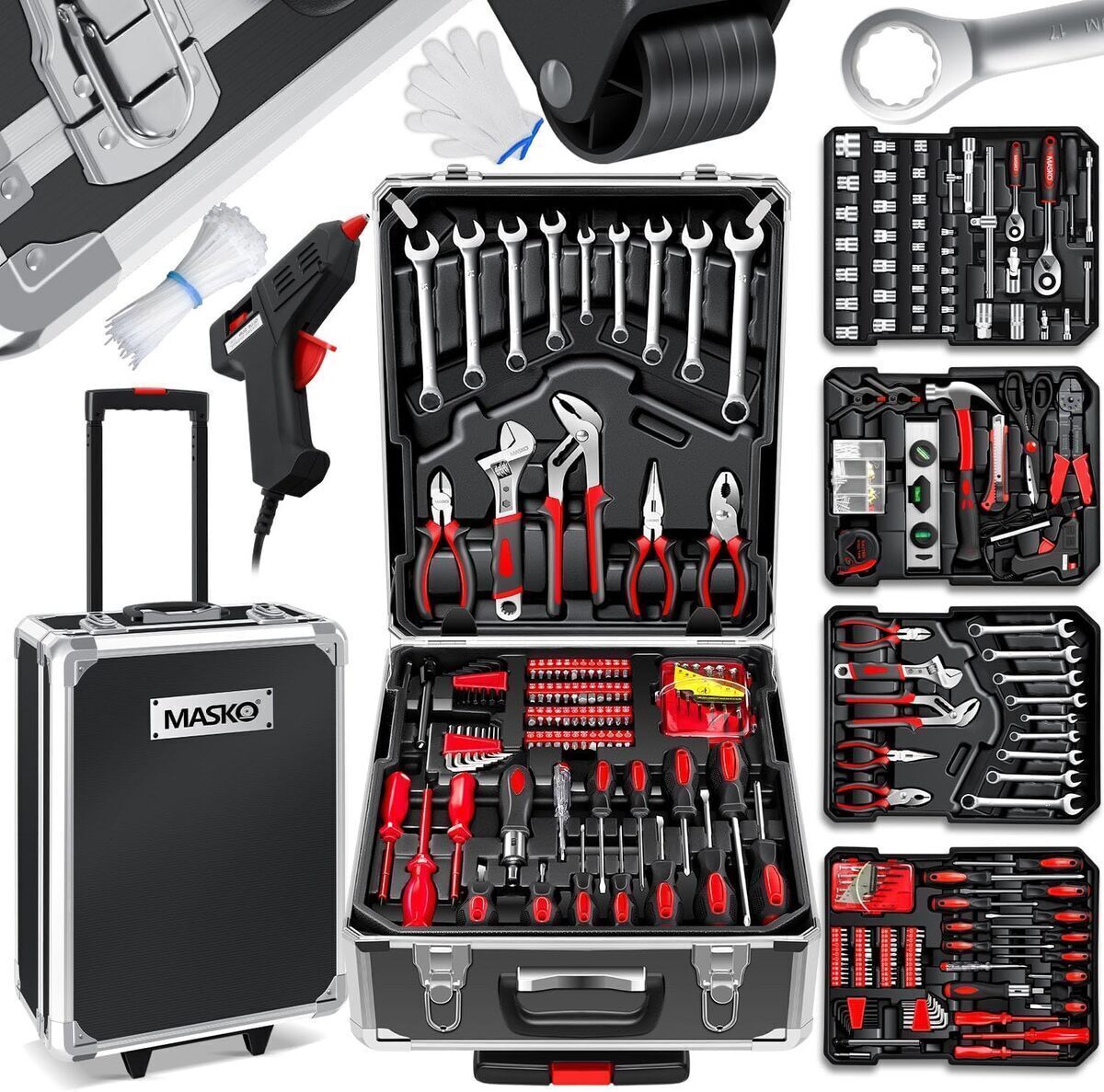 Test valise à outils MASKO® 969 pièces : chariot pro tout-en-un