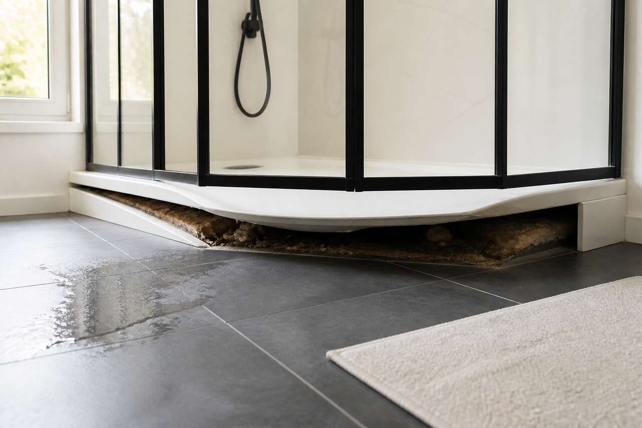 Bac de douche qui s'affaisse : causes et solutions