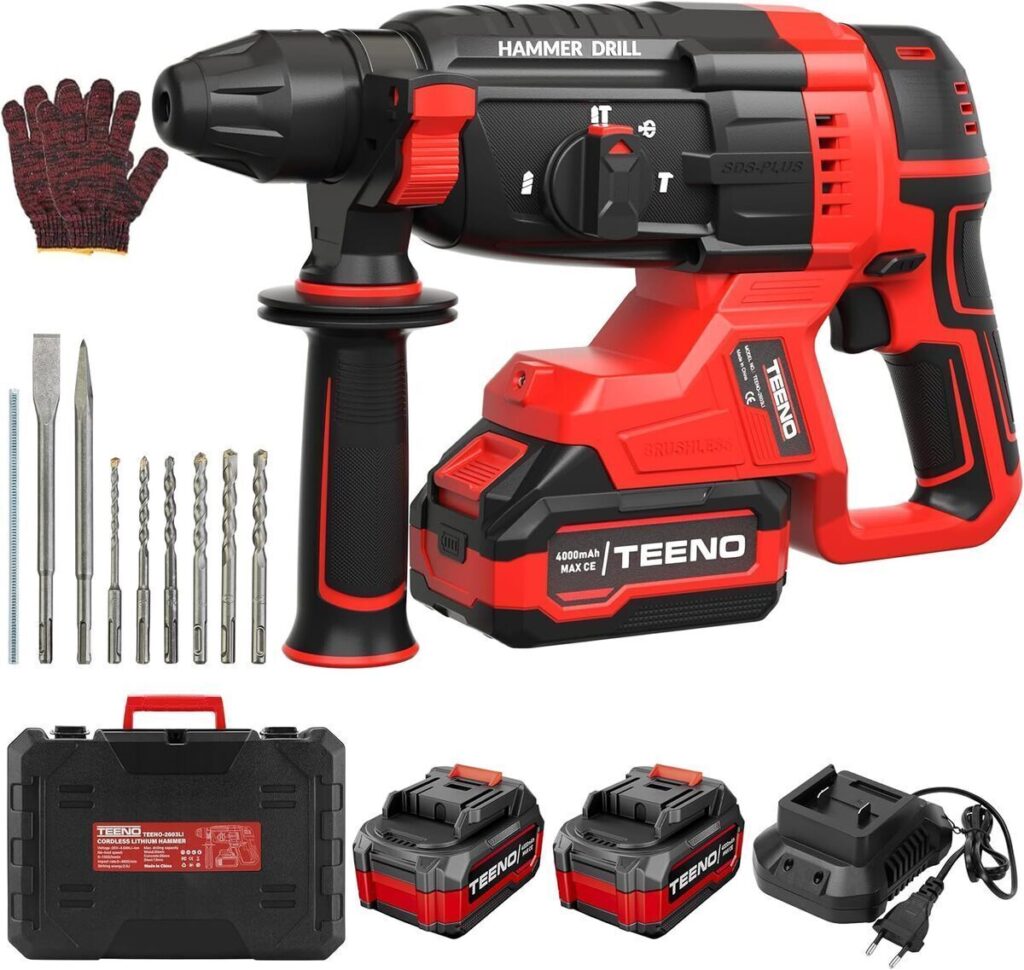 Test du marteau perforateur sans fil Teeno 20V : performance et polyvalence