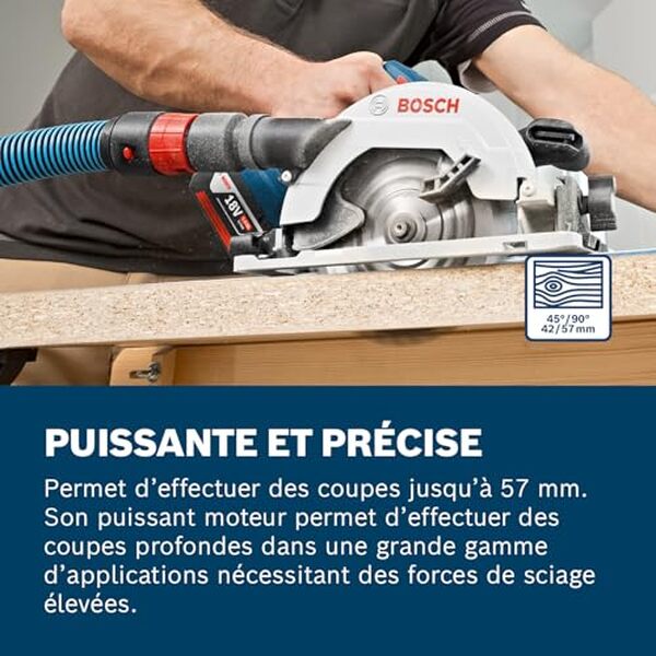 Test détaillé de la scie circulaire Bosch Professional 18V GKS 57 G : performances, avantages et verdict final pour vos travaux de découpe.