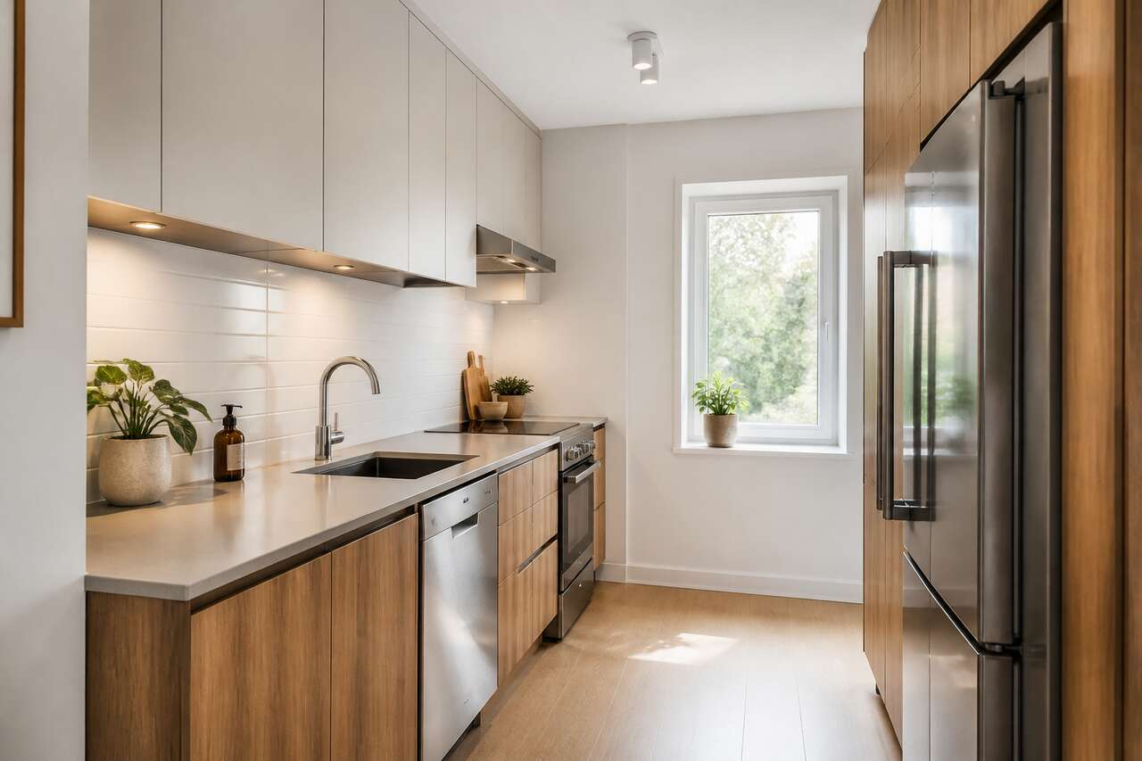 Cas pratiques: petite cuisine, cuisine sans îlot et rénovation sans gros travaux Cas pratiques: petite cuisine, cuisine sans îlot et rénovation sans gros travaux