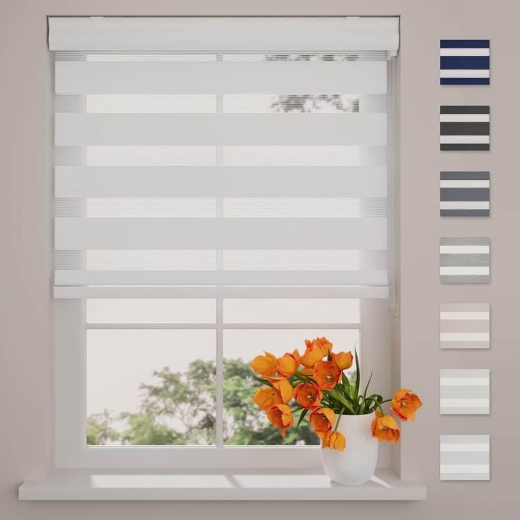 Test du store enrouleur jour nuit Splendid blanc 220x240 cm