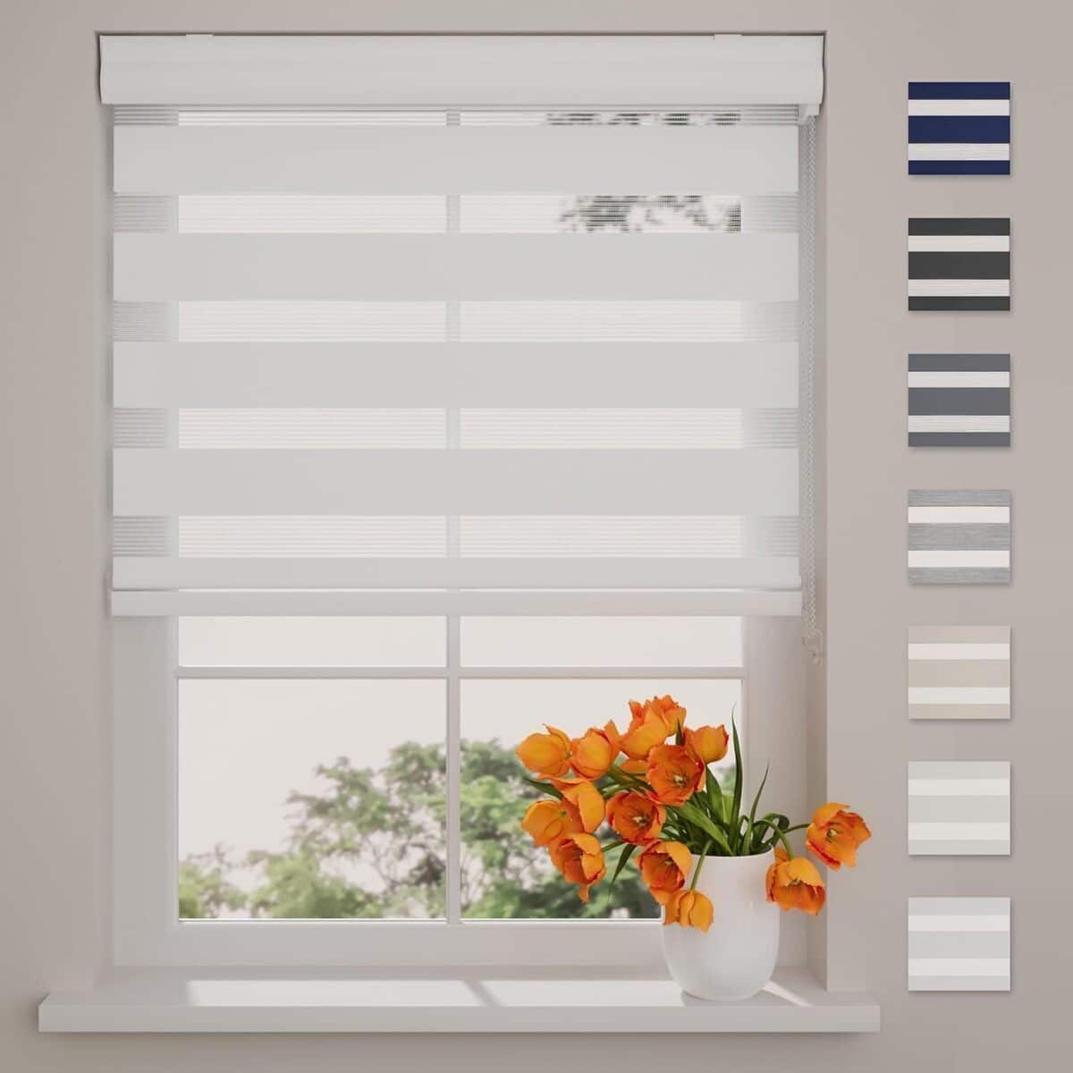 Test du store enrouleur jour nuit Splendid blanc 220x240 cm