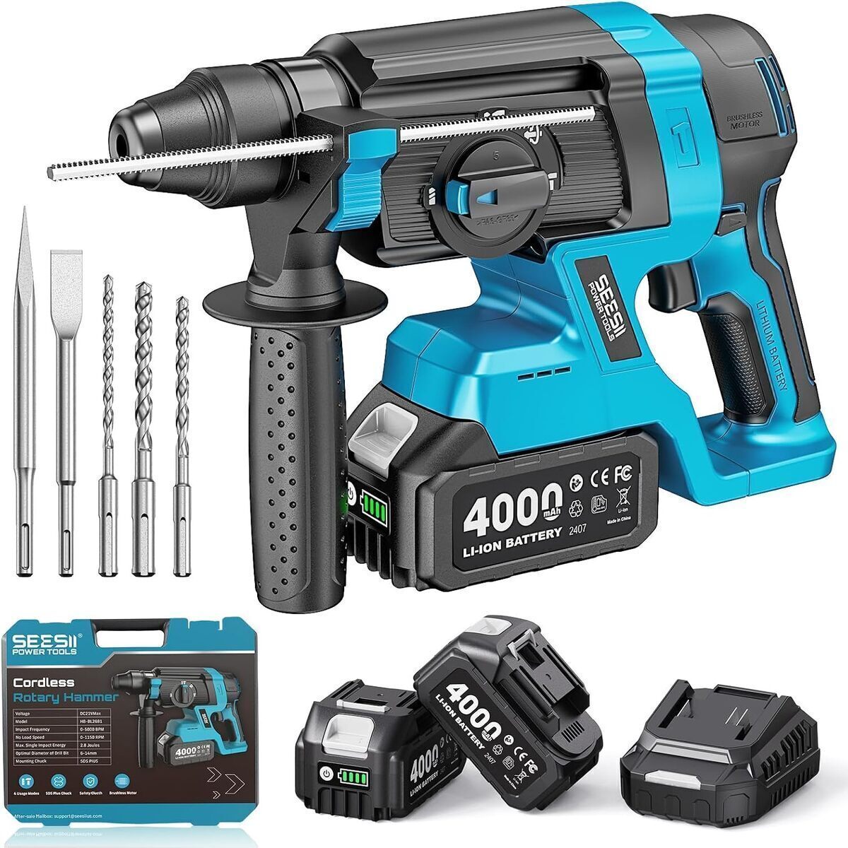 Test : marteau perforateur sans fil SEESII SDS-Plus 900W